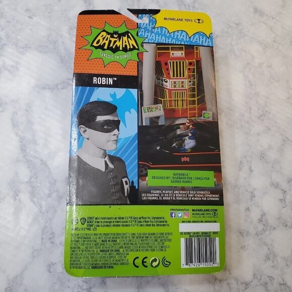 Mcfarlane Batman DC Retro 66 Classics TV Series W5 Robin Black & White 6" Figure - Picture 2 of 11